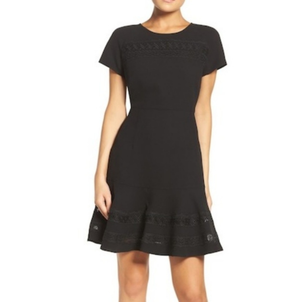 Chelsea28 Mixed Media Fit & Flare Dress, S